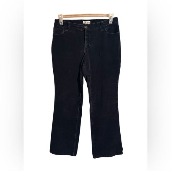 St. John's Bay Womens Mid Rise Bootcut Corduroy Stretch Pant. Navy Size 12P - Picture 2 of 7